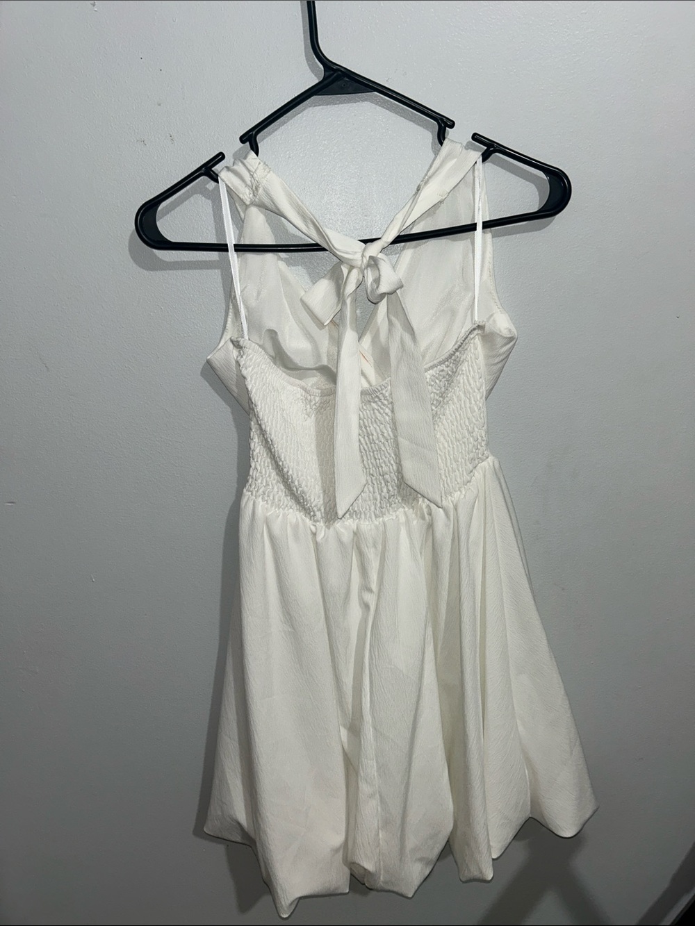 Women's Cream Halter Fit & Flare Dress - Picture 2 of 3